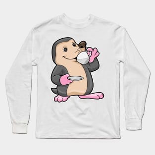 Mole with Cup of Coffee & Saucer Long Sleeve T-Shirt